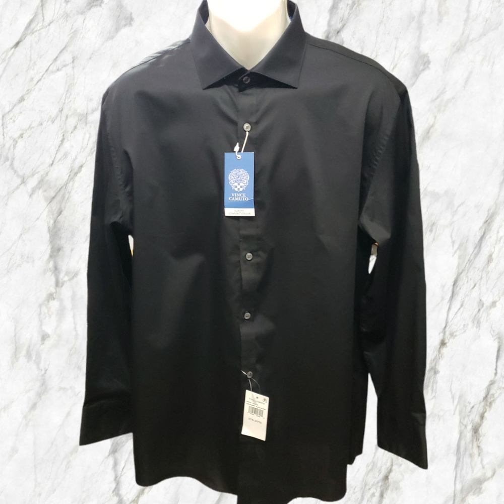Vince Camuto Men's Slim Fit Spread Collar Fashion Dress Shirt 17.5-32/33